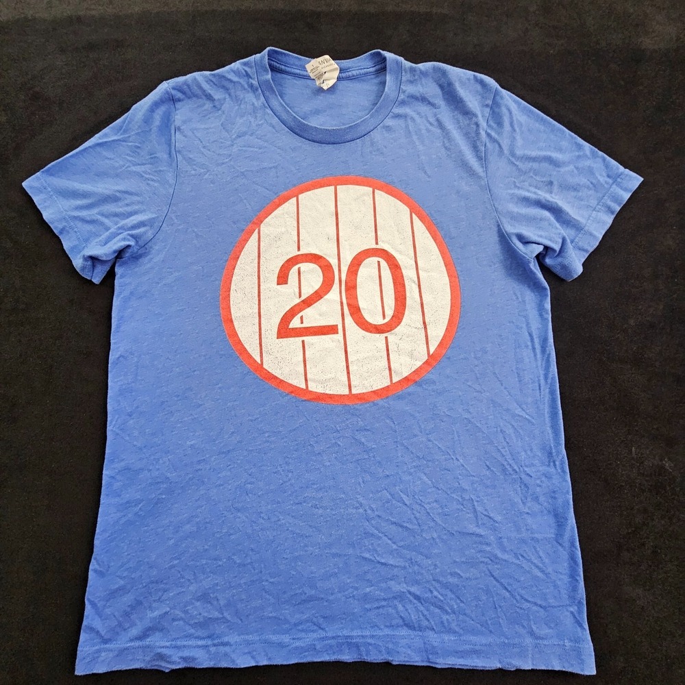 Philadelphia Baseball Schmidt #20 Blue Short Sleeve Cotton Blend T-Shirt Men's L